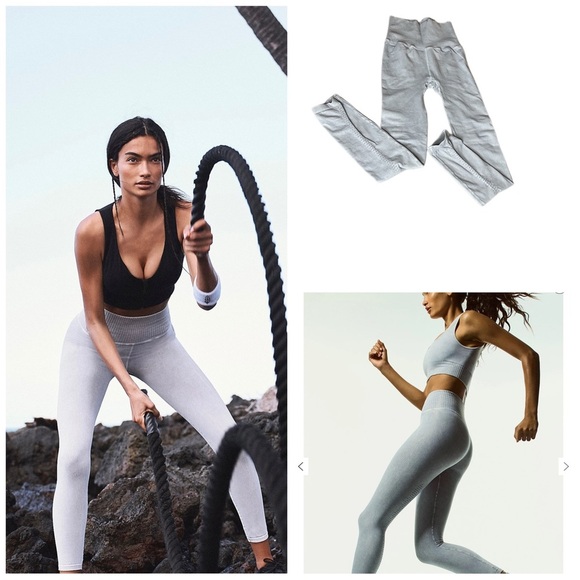NWOT Free People Movement Good Karma 7/8 Leggings in ICE GREY - Picture 2 of 6
